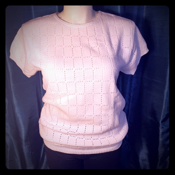 Vintage Med White Sweater Top - Picture 1 of 5